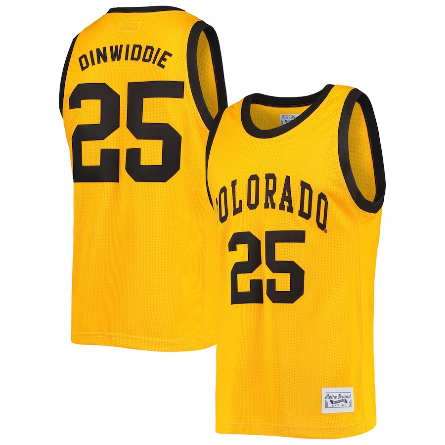 Men's Colorado Buffaloes Spencer Dinwiddie #25 Yellow Jersey